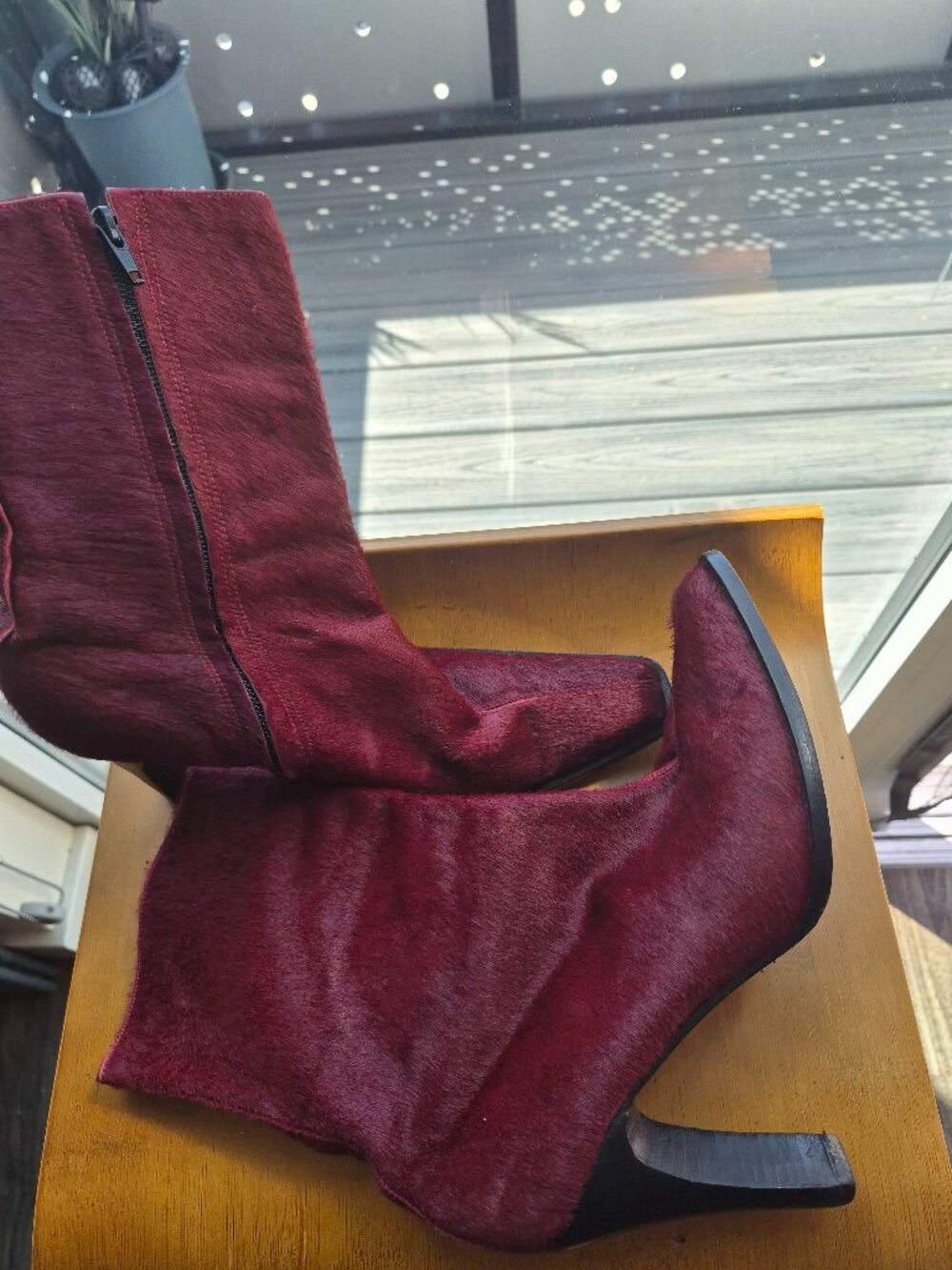 Red Cowhide Boots 8